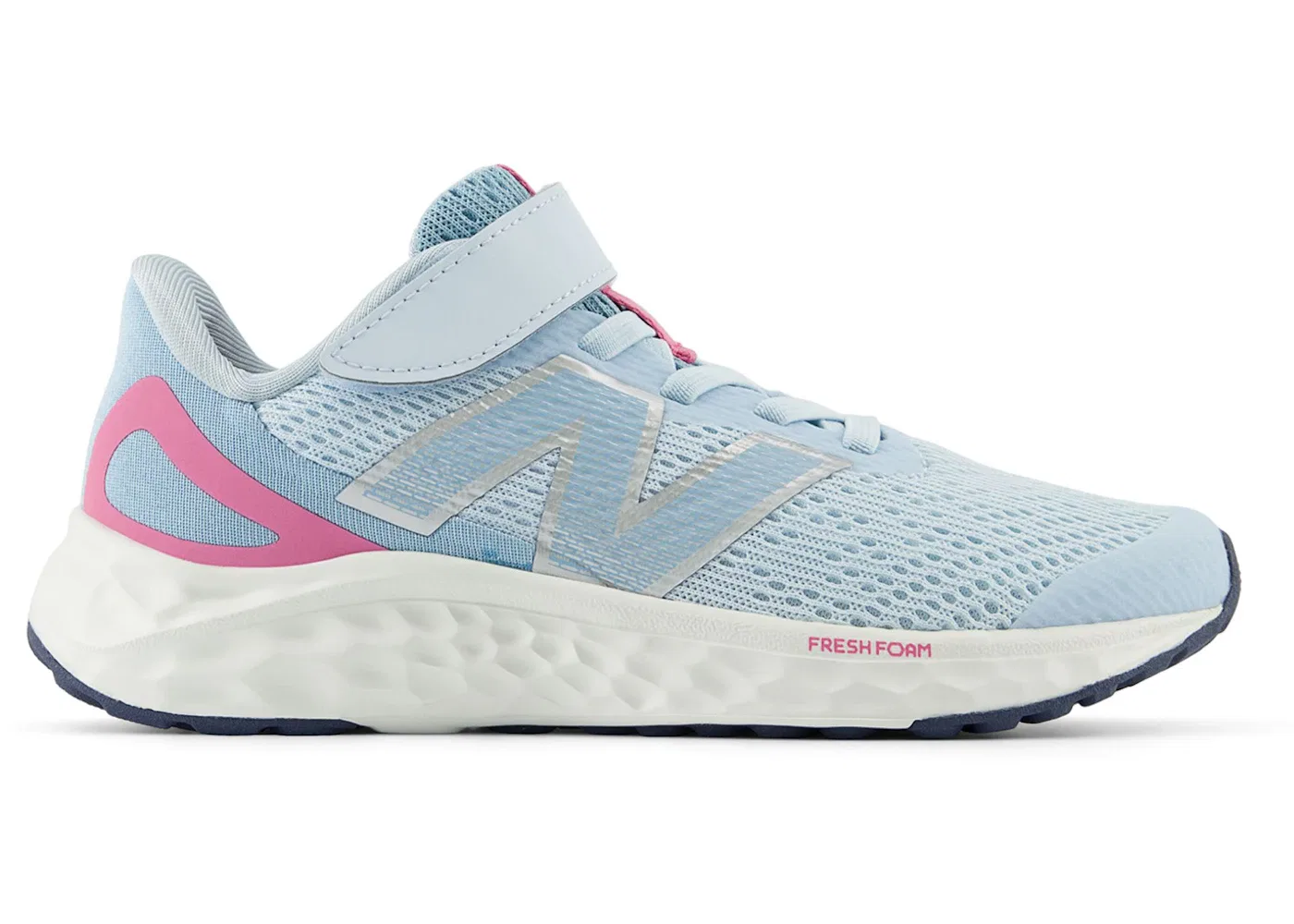 Детские кроссовки с технологией Fresh Foam New Balance Fresh Foam Arishi v4 Bungee Lace, Quarry Blue/Real Pink/Chrome Blue