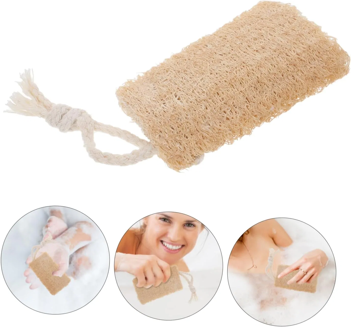 Мочалка для ванны Healeved, Fibre, 10g, Light Yellow — фото 4