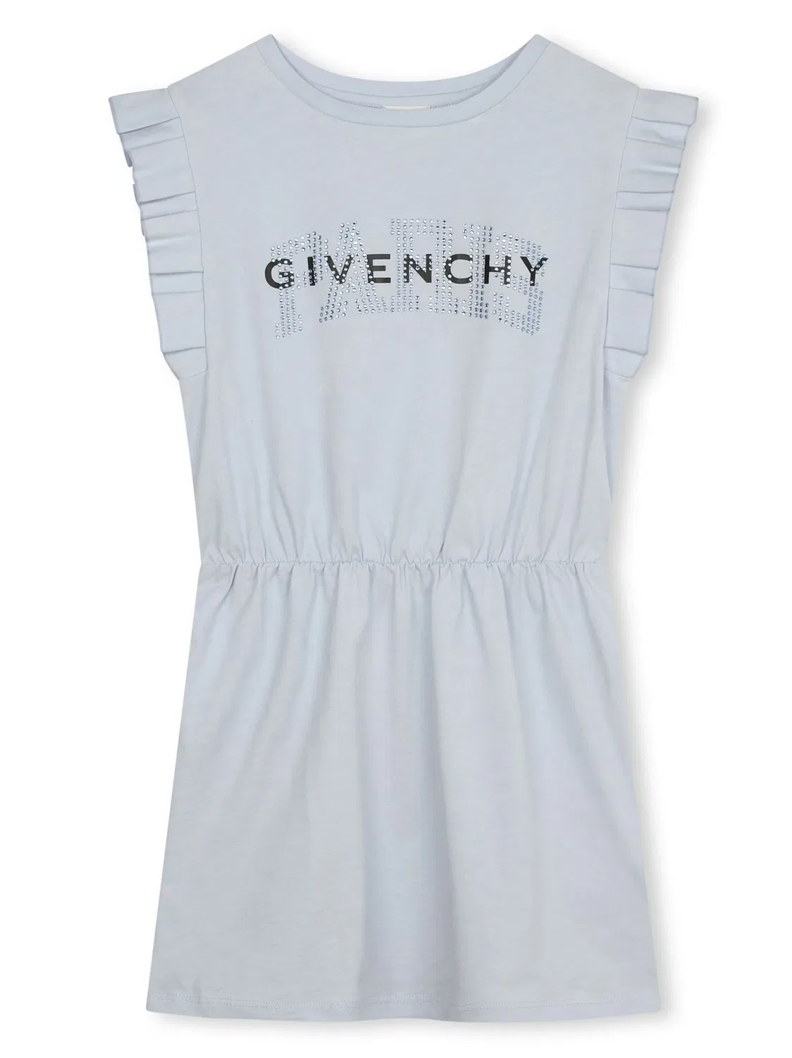 Платье с рюшами и логотипом Givenchy, светло-голубой