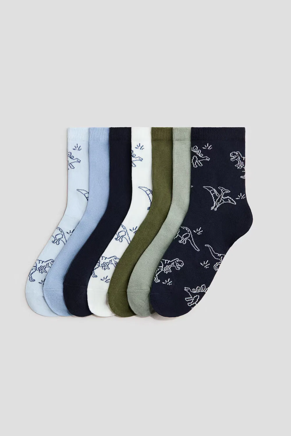 7 пар носков в упаковке H&M, Marineblau/Dinosaurier