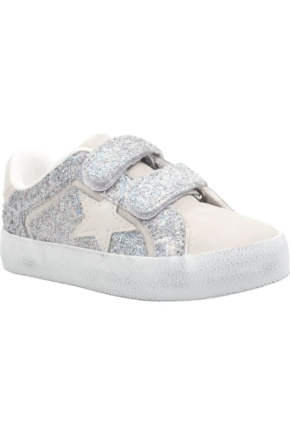 Кроссовки детские с аппликацией Koryana Nina, Silver Glitter