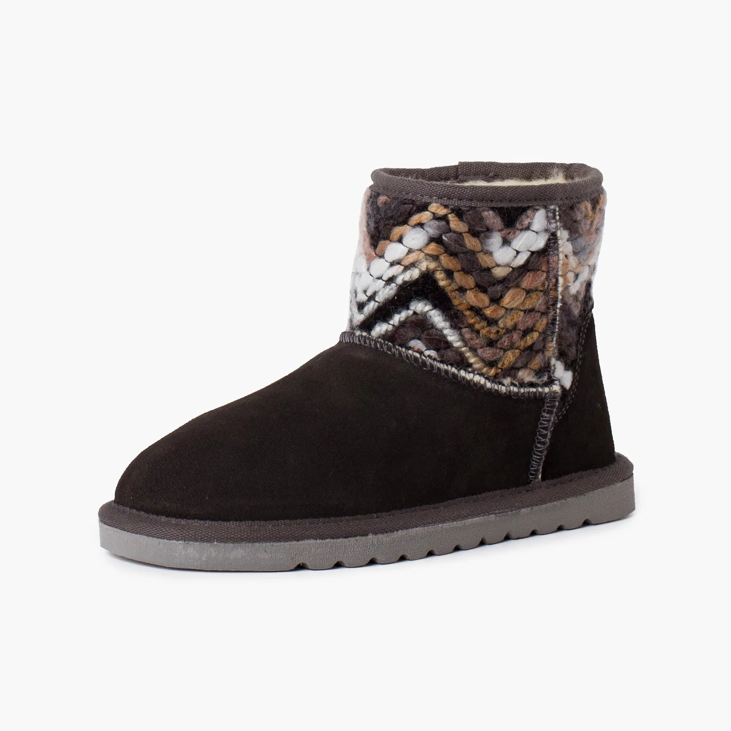 Детские ботинки с шерстяными деталями Pisamonas Australian Type Ankle Boots Wool Details Colours, Grey — фото 2