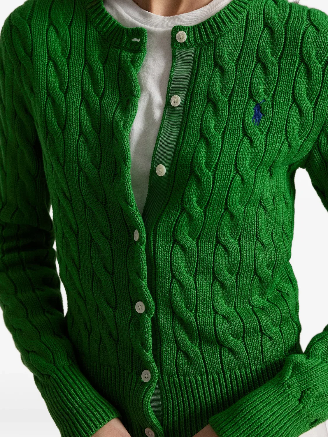Polo Ralph Lauren Вязаный кардиган на пуговицах зеленый — фото 2