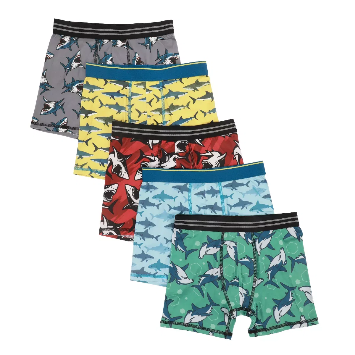 Детские боксеры для мальчиков с принтом Sharks All-Over Prints Bioworld, Sharks All-Over Prints