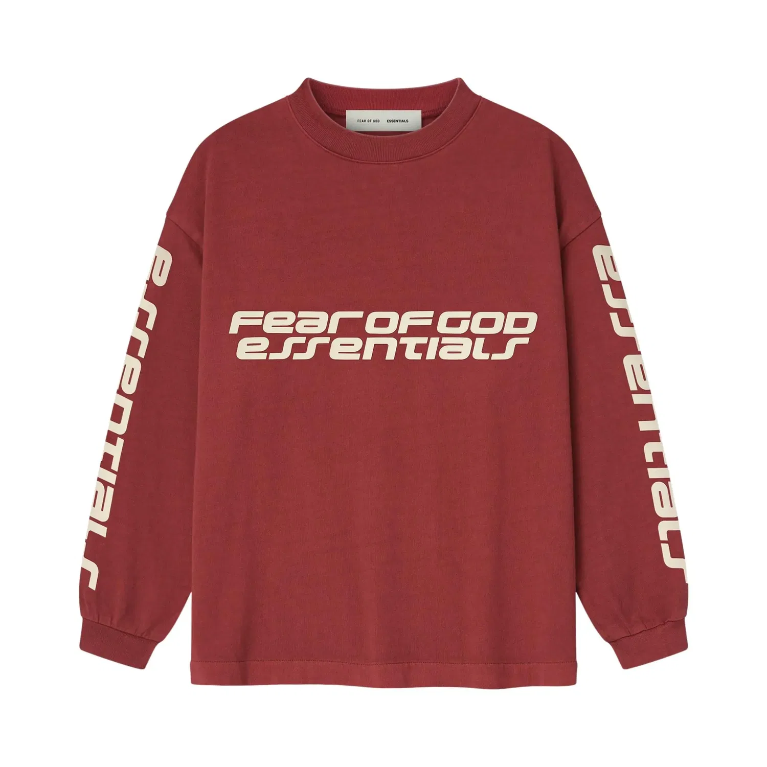 Классическая футболка с длинным рукавом Fear of God Essentials, красный