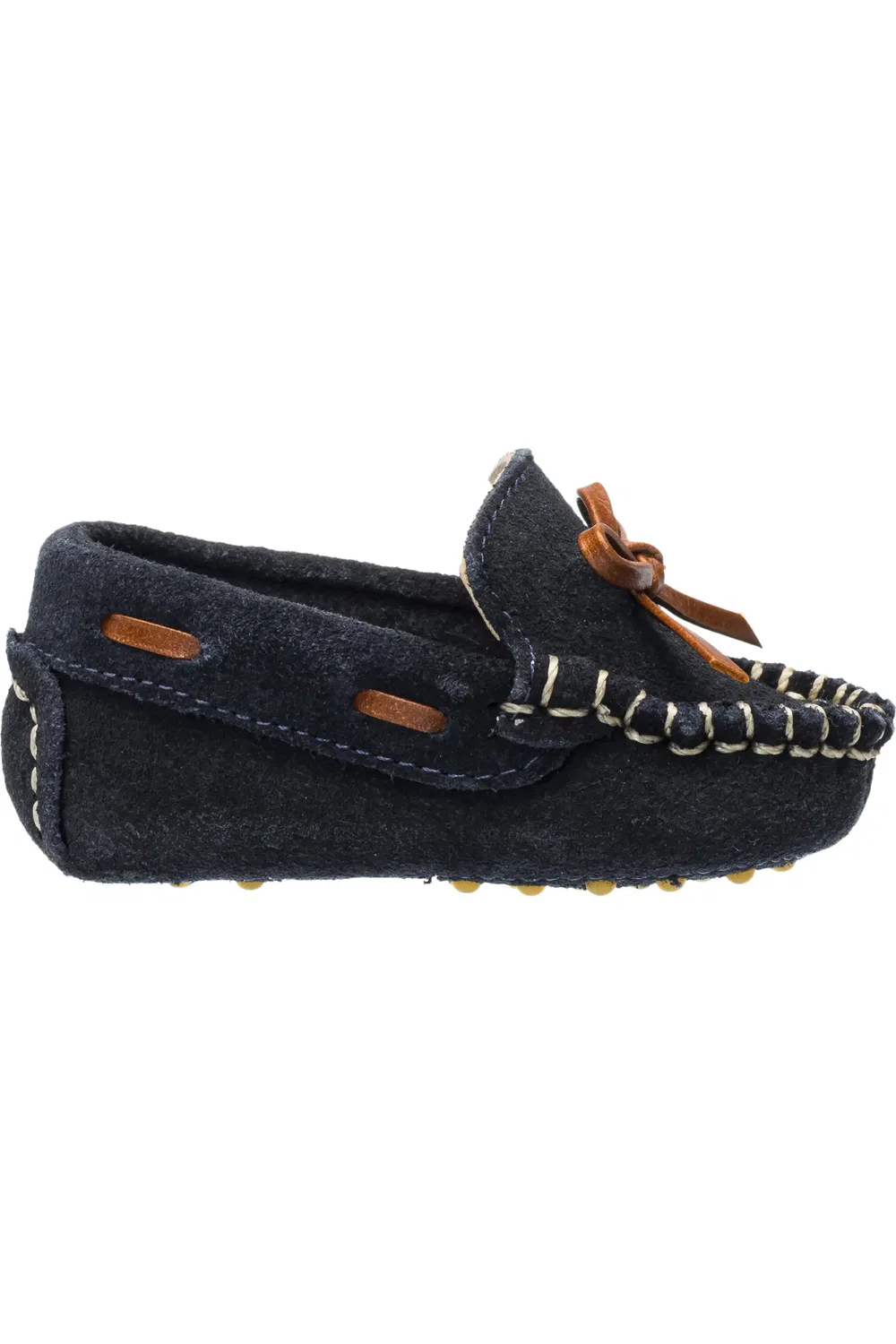 Младенческие туфли лоферы на резиновой подошве Baby Driving Loafer Elephantito, Suede Blue — фото 2