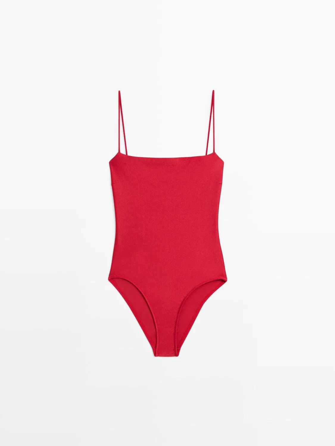 Купальник Massimo Dutti, с тонкими бретелями, красный — фото 2
