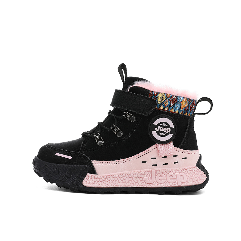 

Jeep Антиударные и дышащие мид-топ снежные ботинки black pink для детей