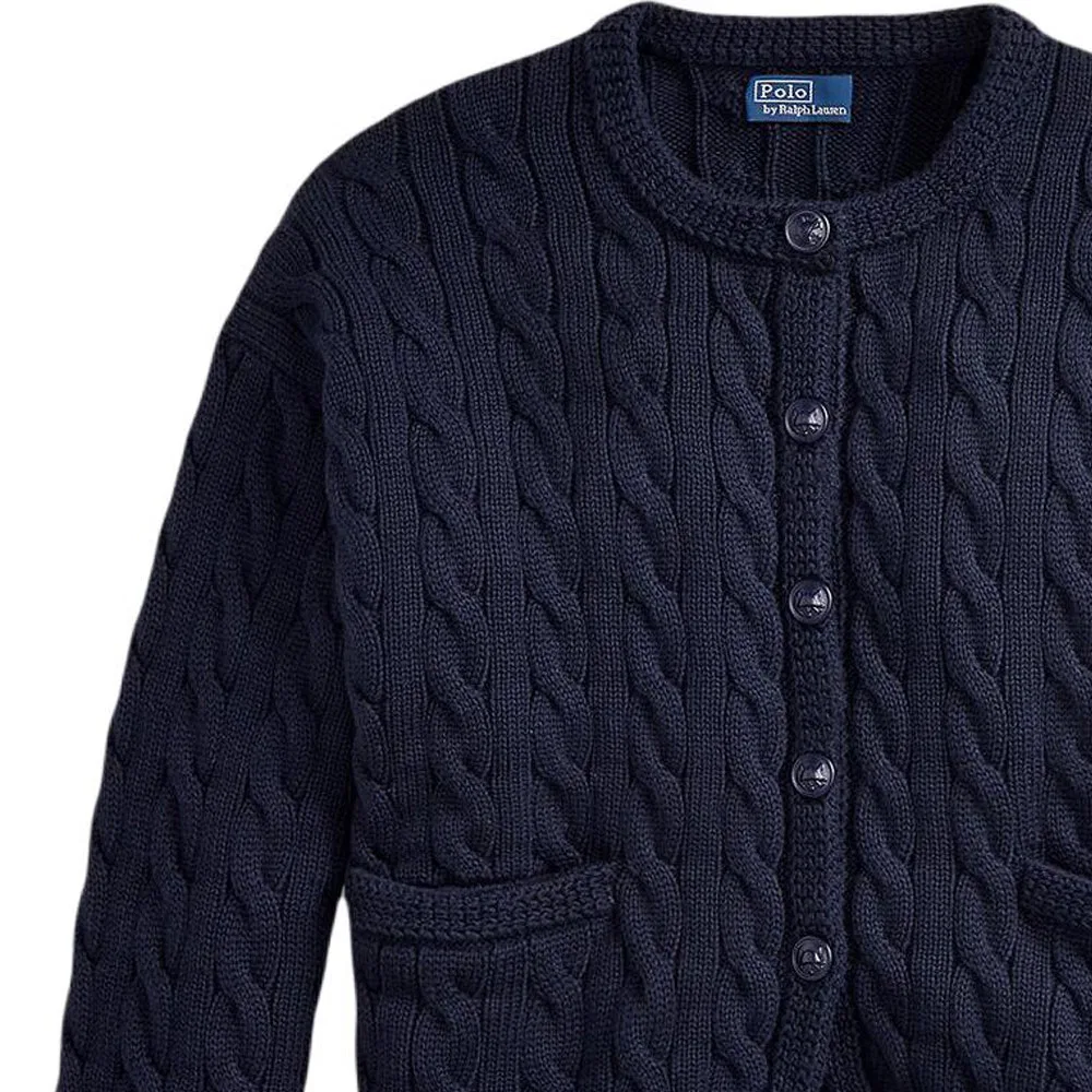 Женский свитер с круглым вырезом, умеренный прямой крой, Polo Ralph Lauren, Dark Blue — фото 3