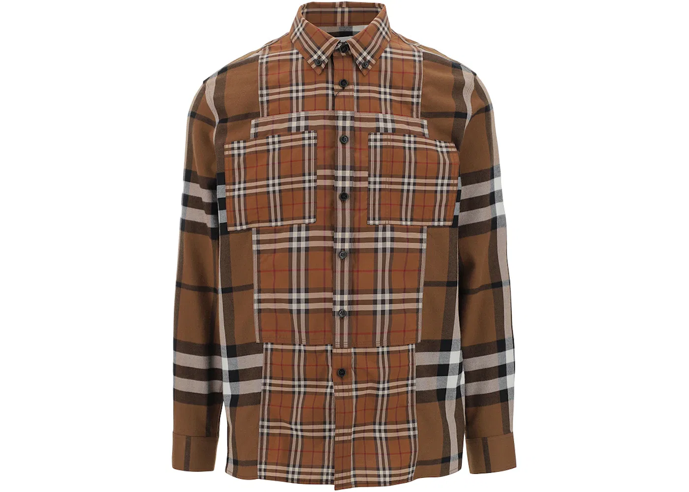 Мужская рубашка из ткани с принтом Burberry, Brown