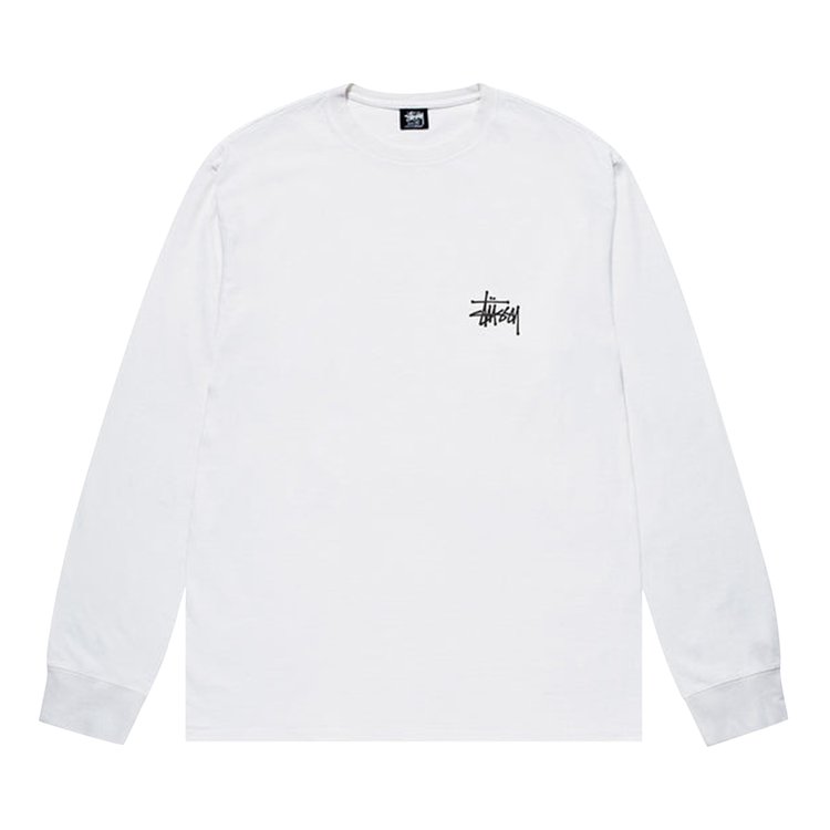 Лонгслив Stussy Basic Long-Sleeve Tee 'White', белый - фото