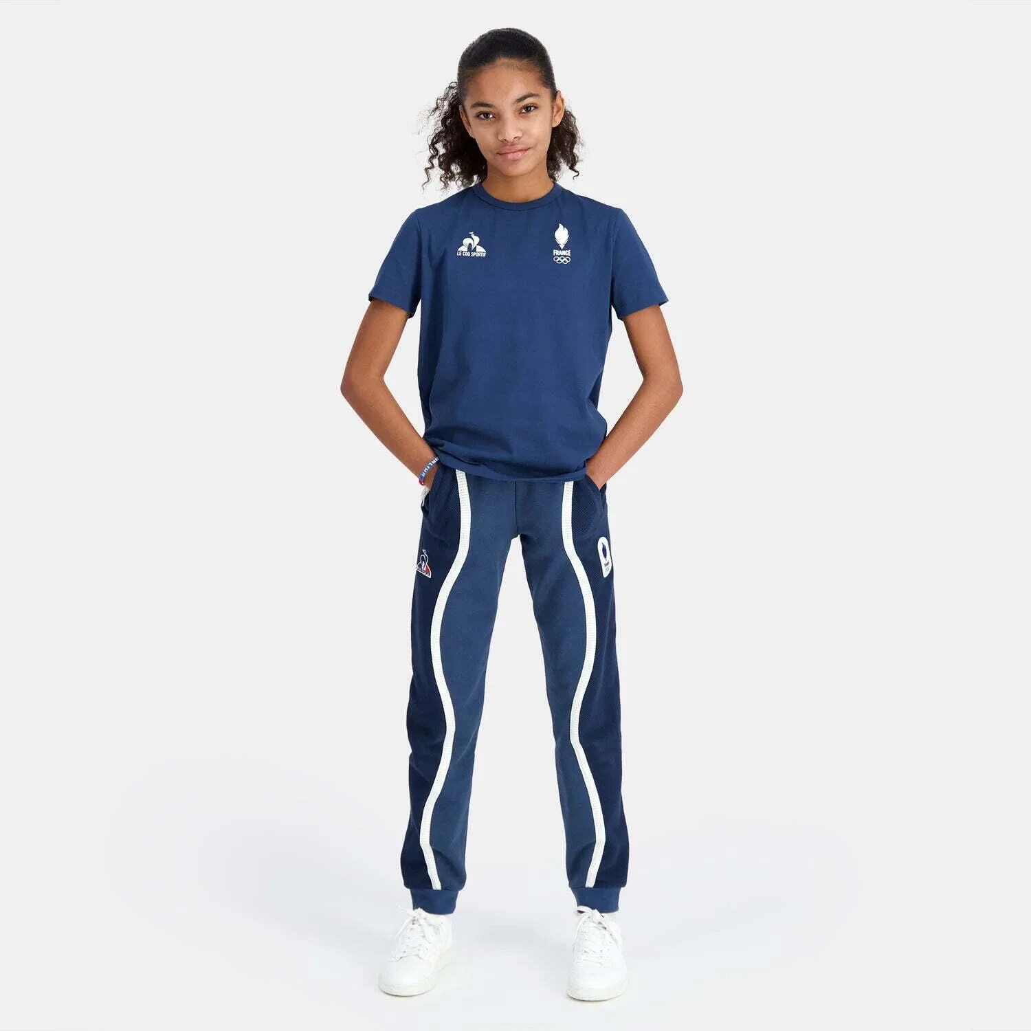 Детские штаны из футера с принтом Efro 24 N°1 Le Coq Sportif, Blau Blau