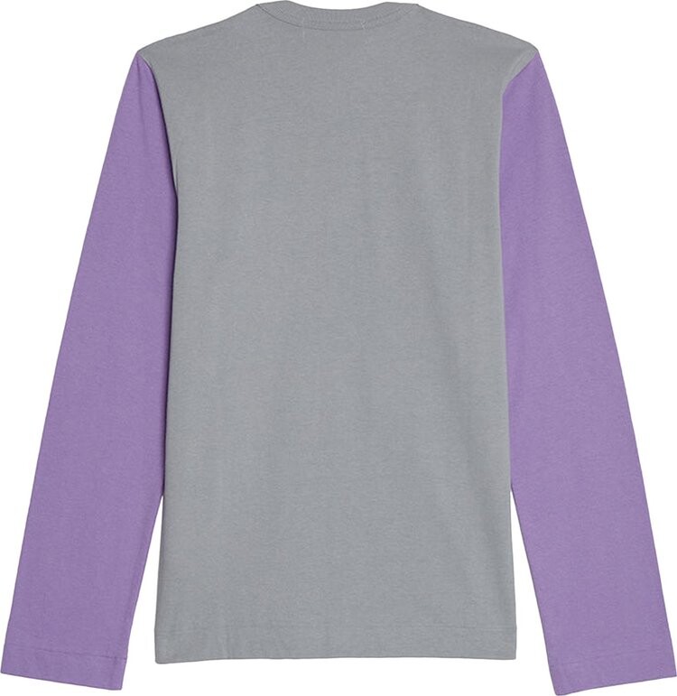 Футболка Comme des Garçons PLAY Bi-Colour T-Shirt 'Grey/Purple', серый — фото 3