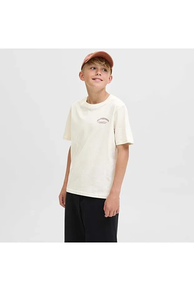Детская футболка для мальчиков свободного кроя Jack & Jones, Ecru