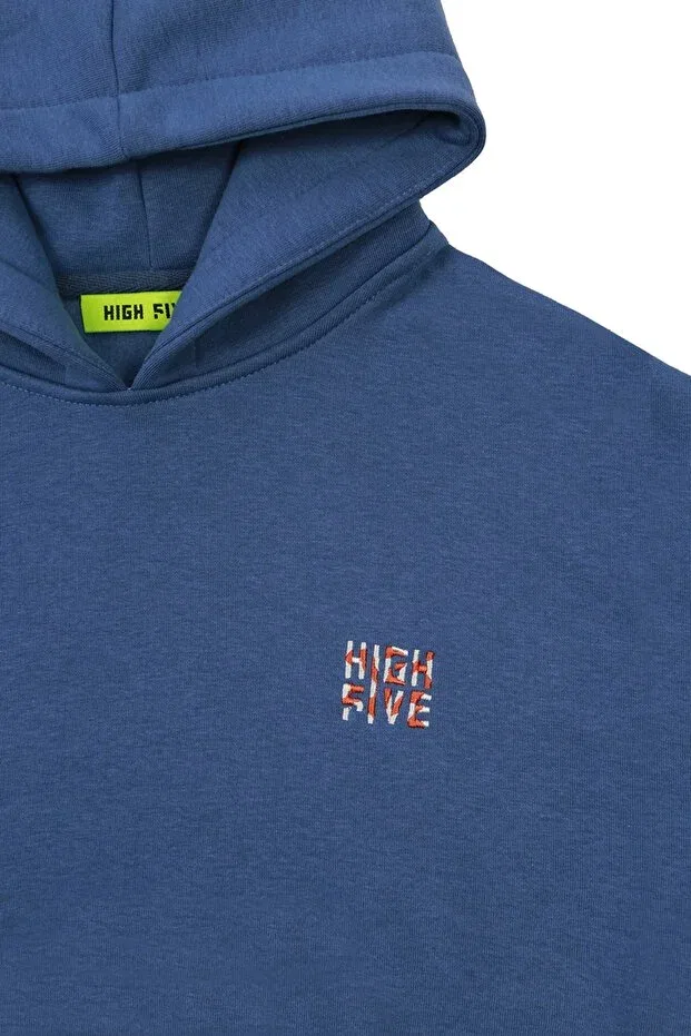 Детский спортивный костюм для девочек хлопковый с принтом High Five, Indigo — фото 4