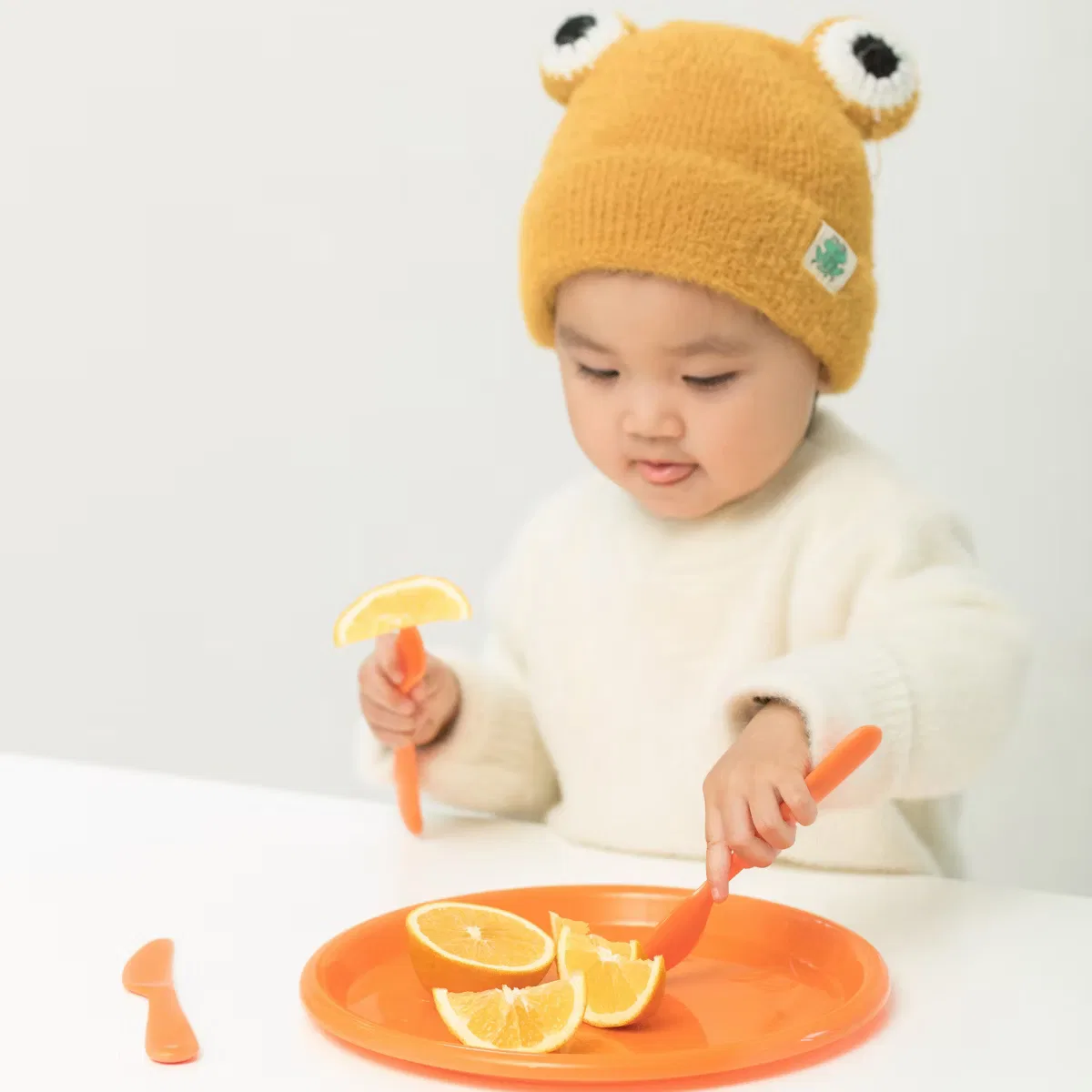 Набор посуды для детей 25 см прочный 192 предмета Basicwise, Orange 48 Sets — фото 2