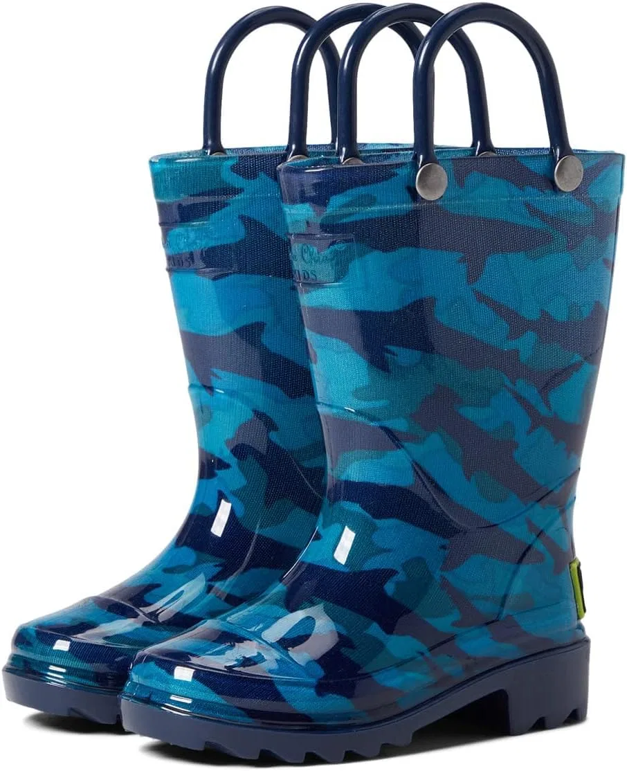 Детские сапоги дождевые с принтом Camo Shark Western Chief, Blue