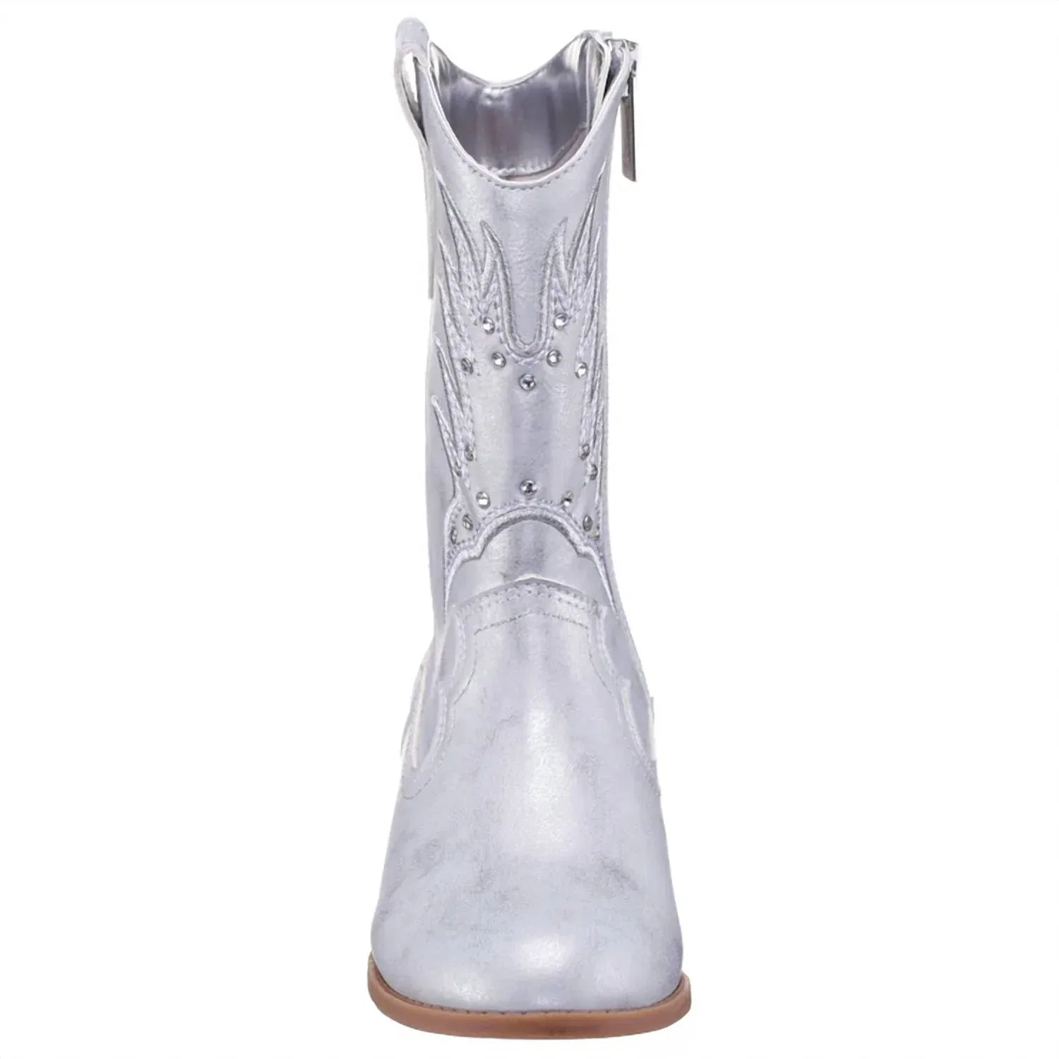 Детские ковбойские ботинки на молнии с металлическим блеском Fillan Nina, Silver — фото 4