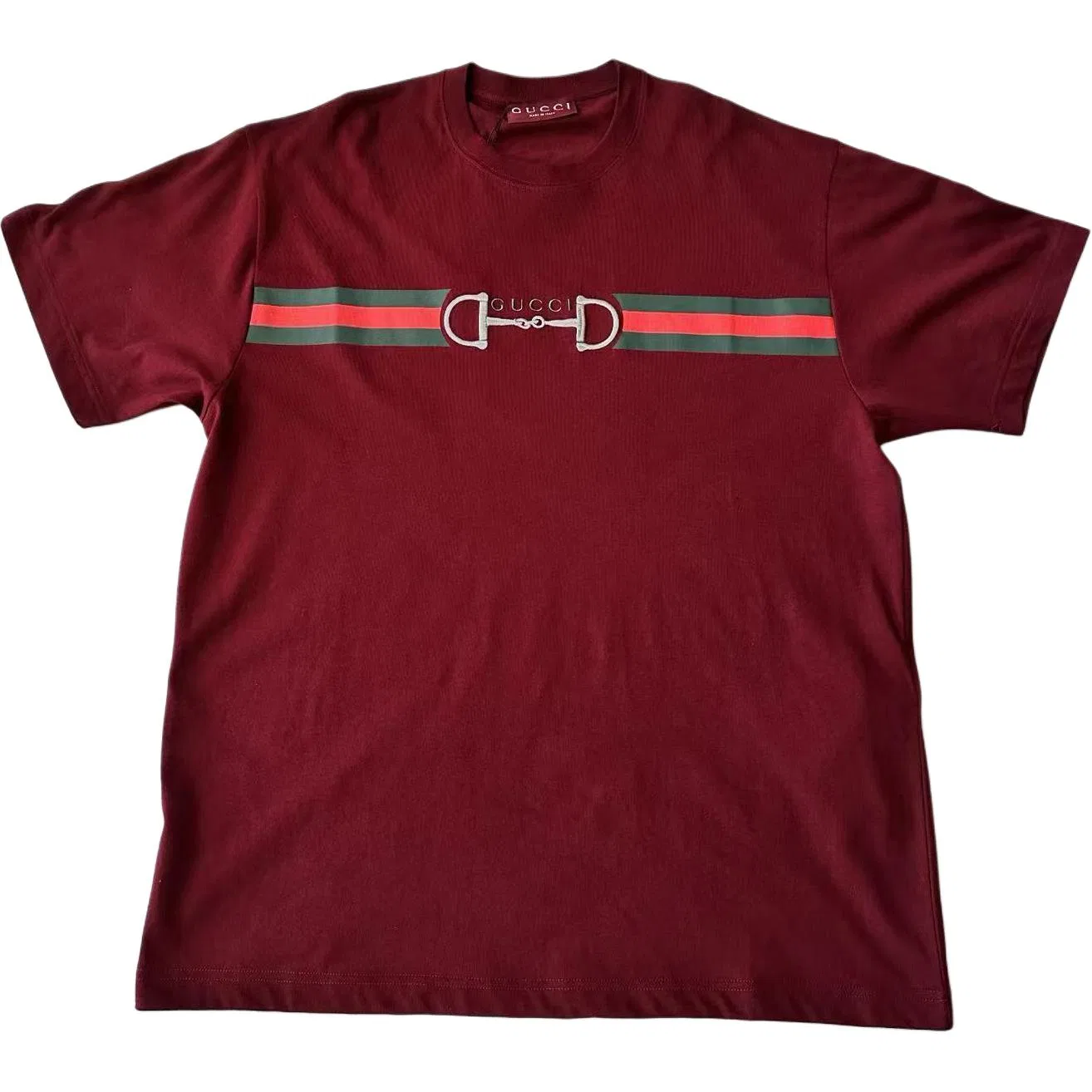 Футболка мужская GUCCI, с круглым вырезом, красная