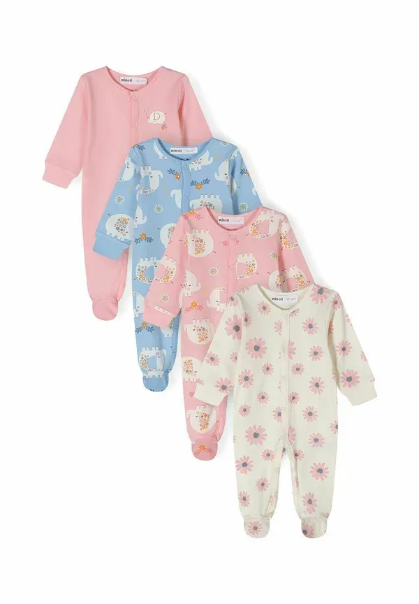 Комплект из 4 боди с длинным рукавом 100% хлопок Minoti, light pink/light blue, светло-розовый/светло-голубой — фото 2