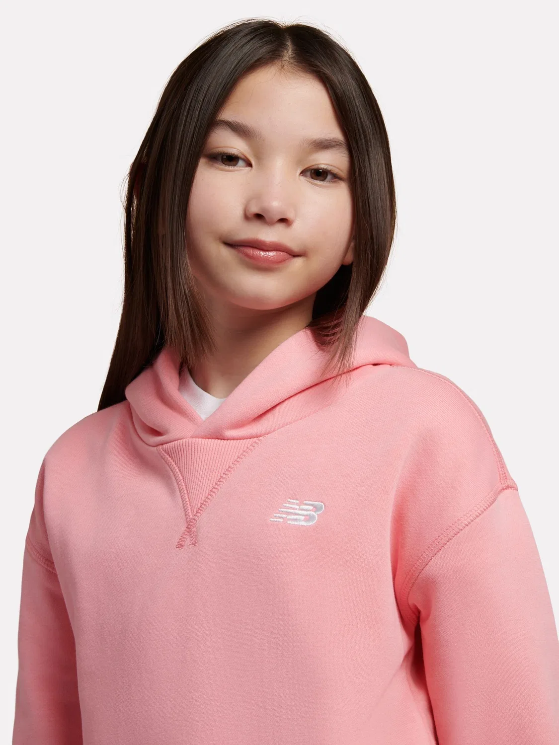 Худи New Balance Pink Small Brush Back Logo — фото 4
