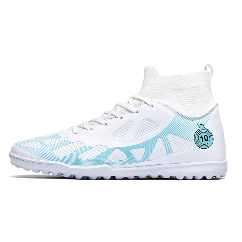 

Kuding Унисекс футбольные бутсы высокие Aqua/White/White Turf/Black, цвет White Turf