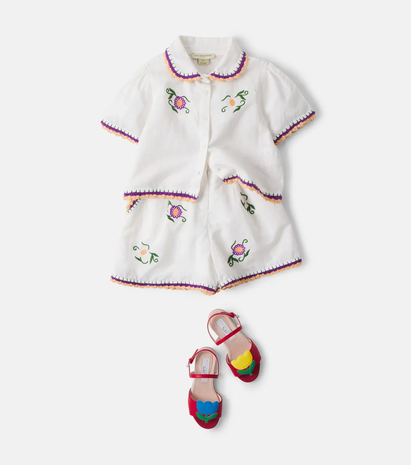 Шорты с вышивкой Stella Mccartney Kids, белый — фото 2