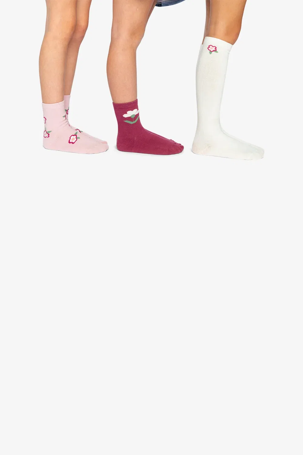 Детские носки Soft Poetry Deux par Deux, Off-White and Pink — фото 2