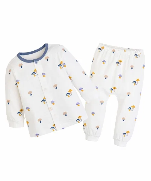 Детский комплект пижамы с длинным рукавомMushroom moimoln, Off White