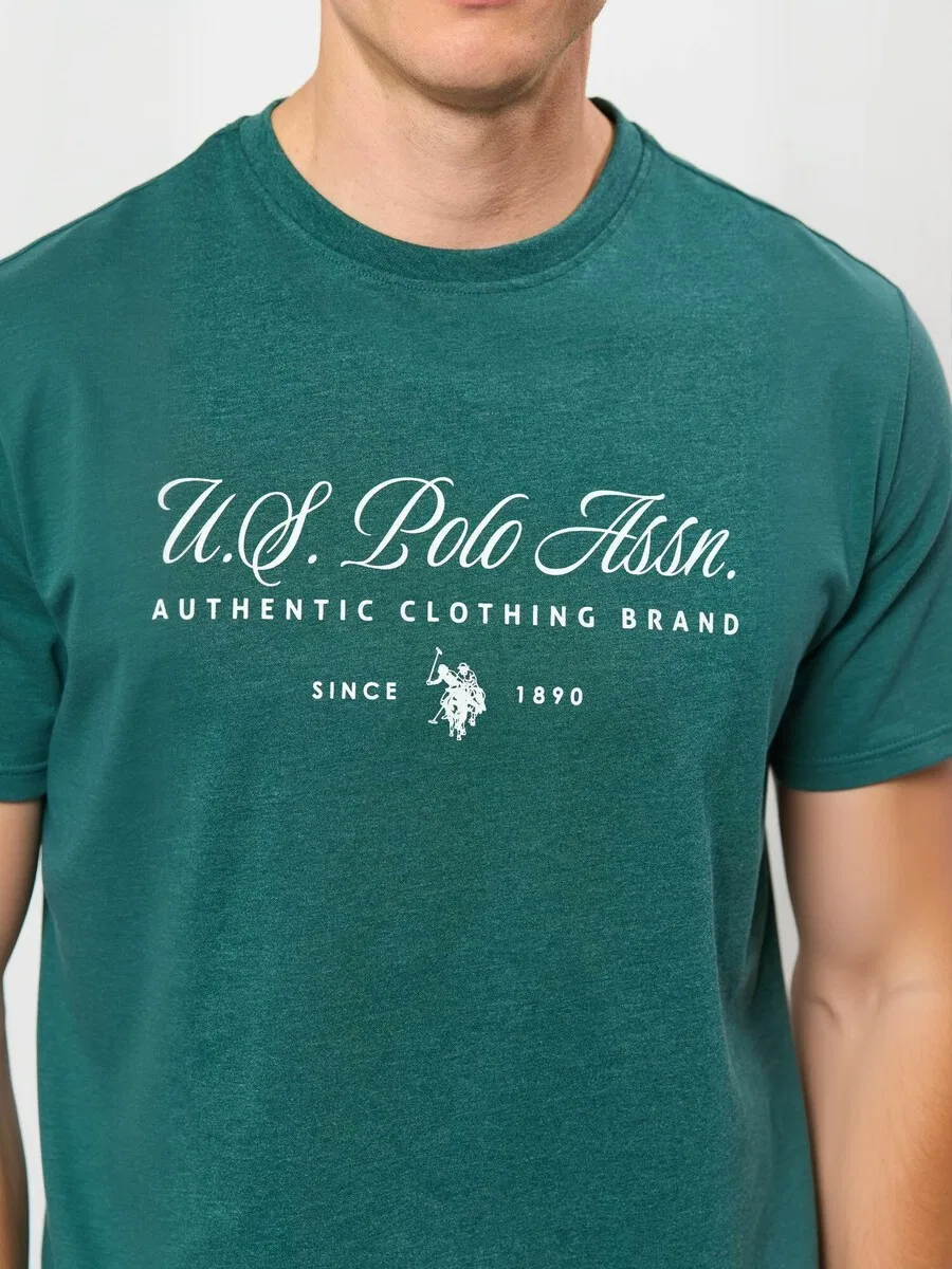 Рубашка на пуговицах стандартного кроя 'UMDag' зеленого цвета U.S. POLO ASSN. — фото 4