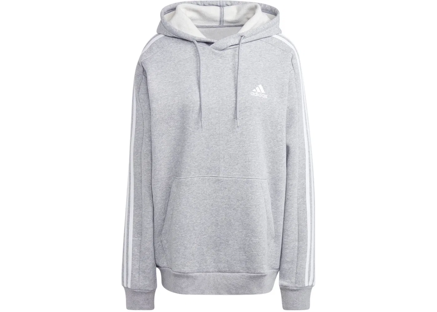 Мужская худи из флиса с тремя полосками Adidas, Medium Grey Heather