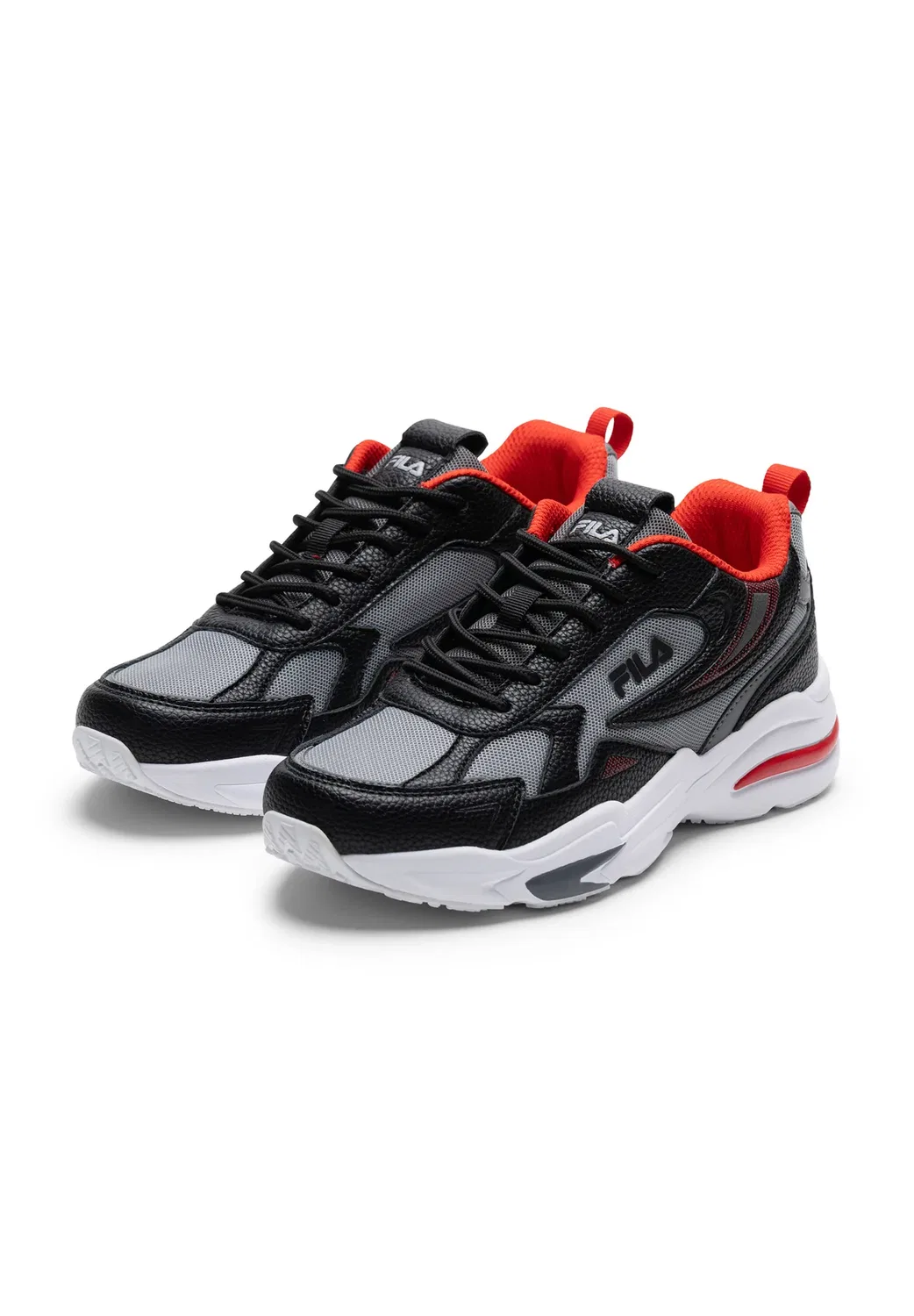 Обувь Madrun для подростков, унисекс - кроссовки Fila, Black-Fila Red — фото 2