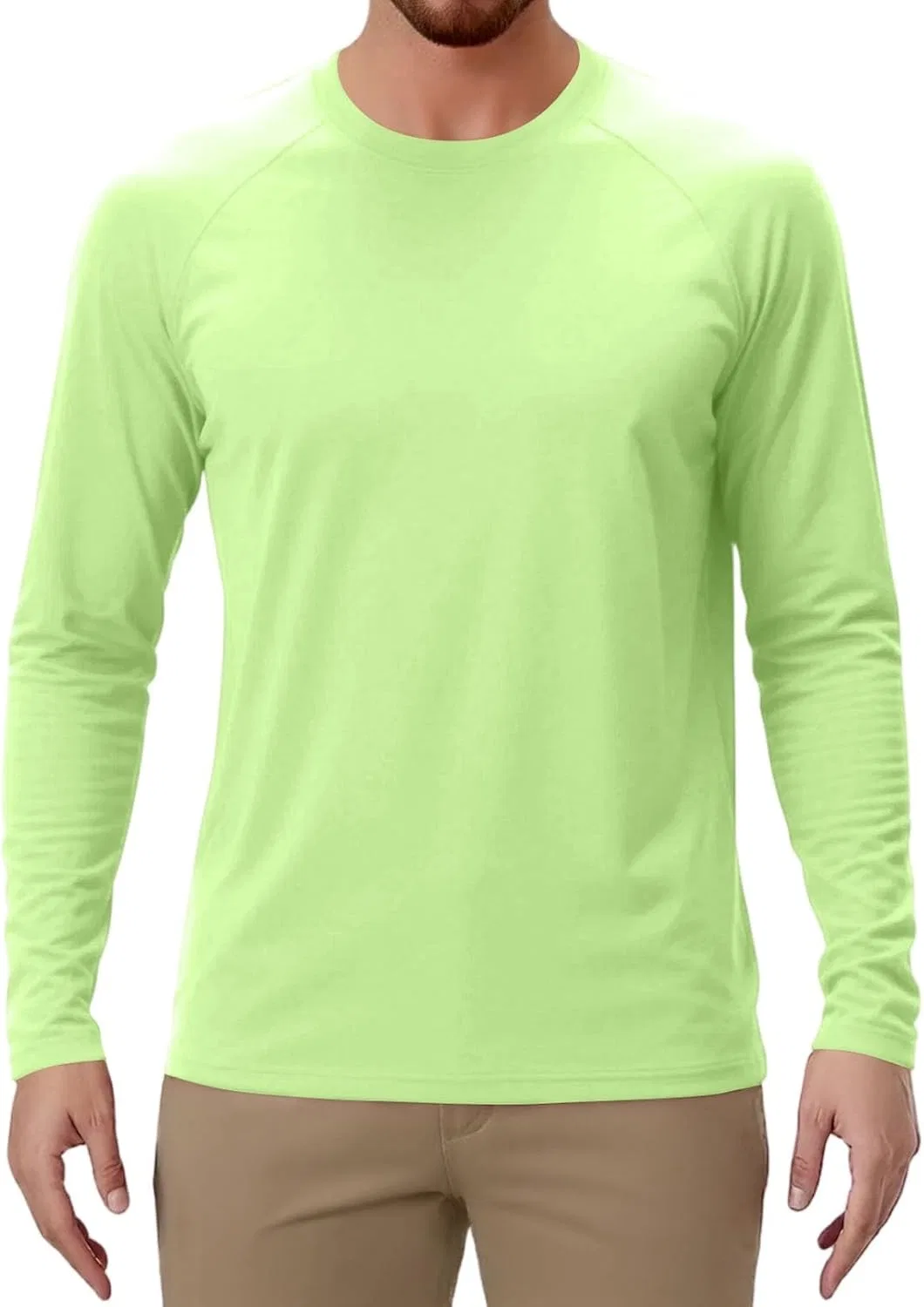 Мужская длинная футболка с круглым вырезом, Light Green