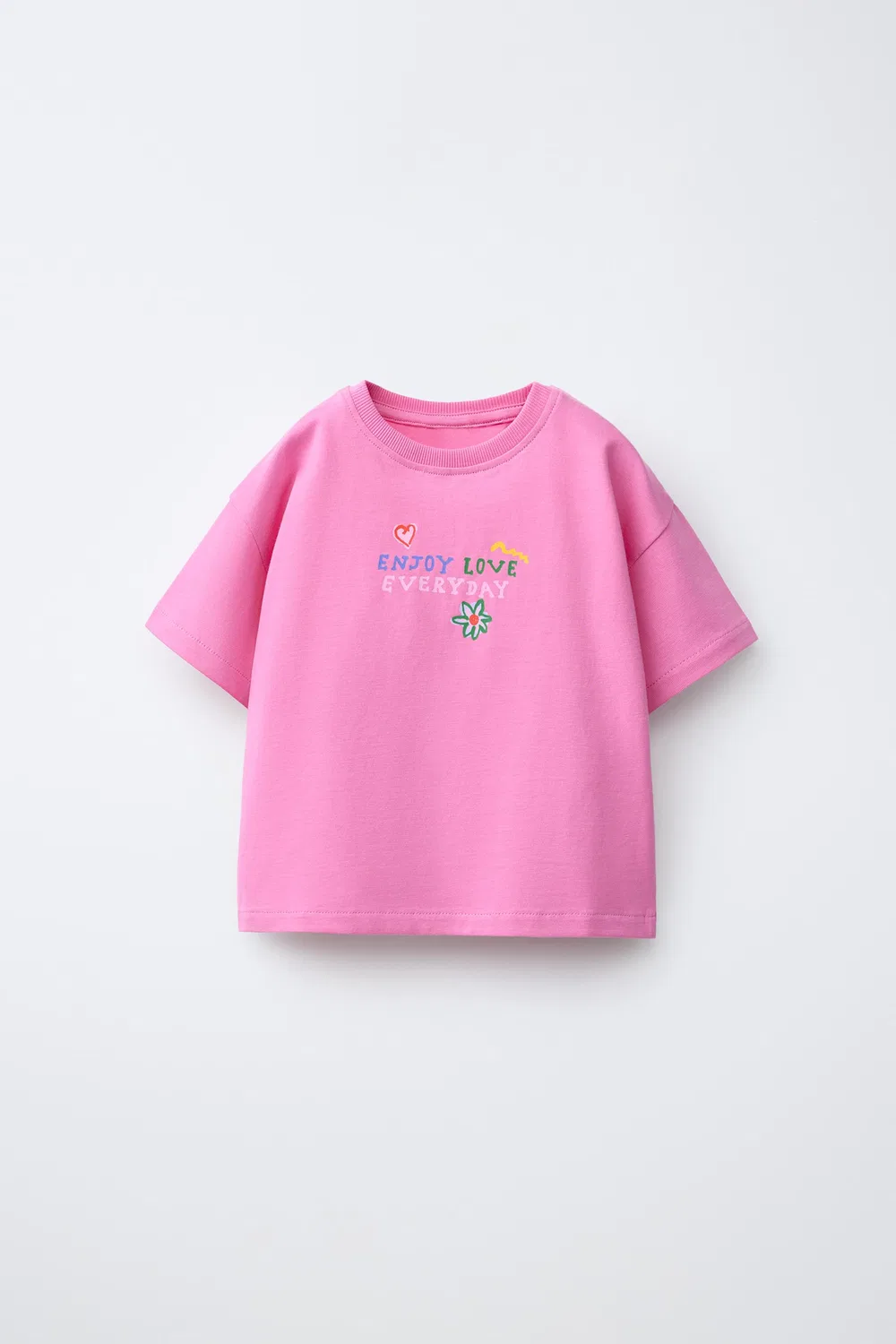 Футболка с принтом слогана ZARA, Dark Pink