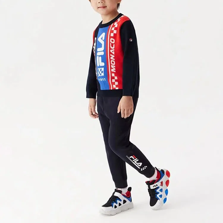 Детские трикотажные спортивные штаны с длинным рукавом Marine Blue FILA KIDS, Marine Blue — фото 4