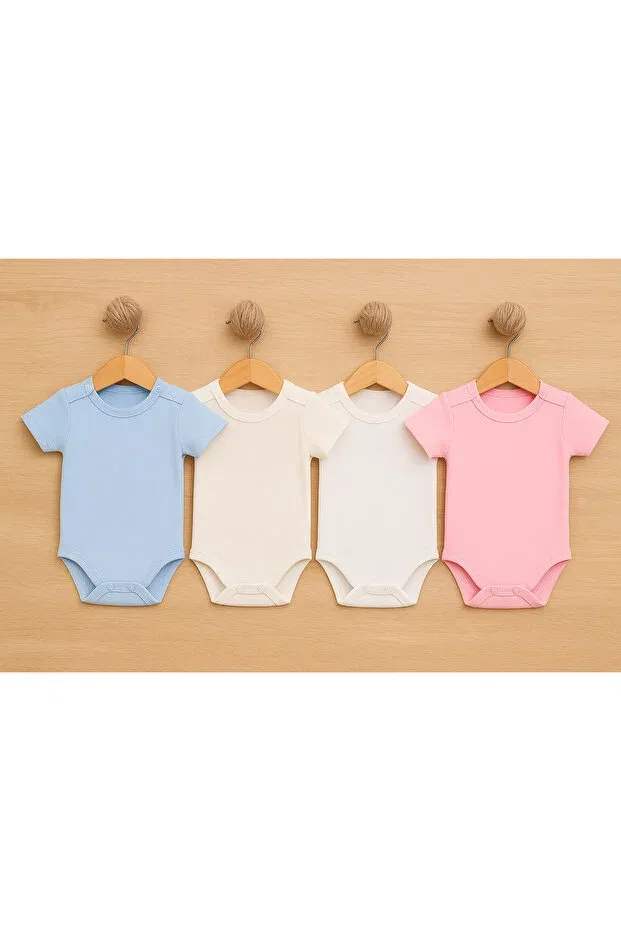 Детское боди-комбинезон с коротким рукавом хлопковый 4 предмета Baby Maa, Multicolor