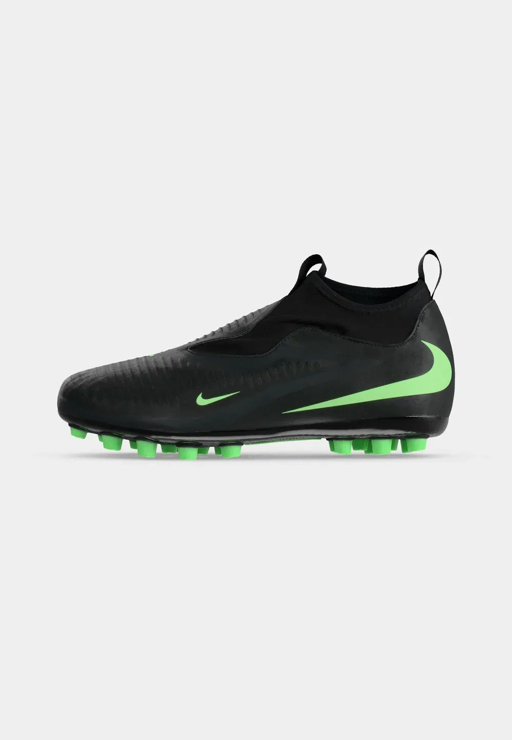 Футбольные бутсы Jr Phantom 6 High Academy AG унисекс для искусственных газонов Nike Performance, Black/Illusion Green — фото 2