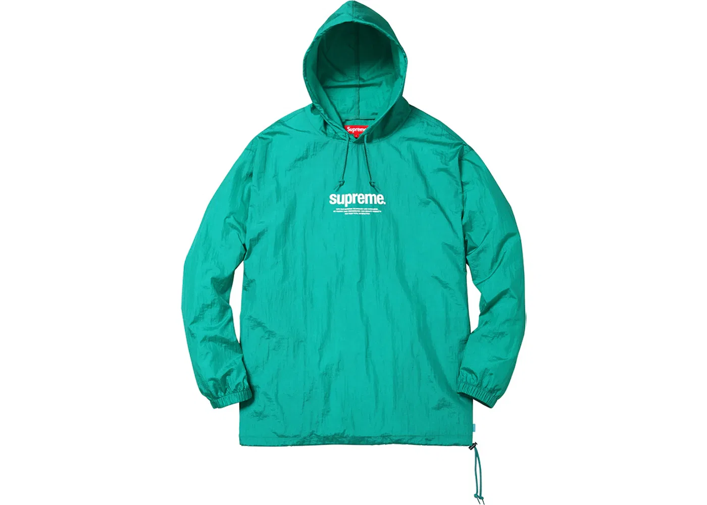 Мужское упаковываемое пончо Supreme Nylon Packable Poncho, бирюзовый