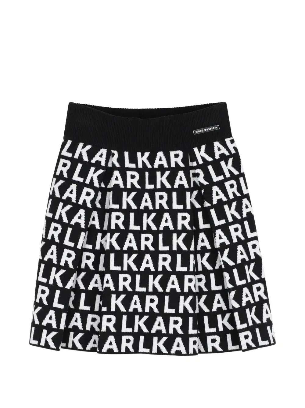 Плиссированная юбка с логотипом Karl Lagerfeld Kids, черный