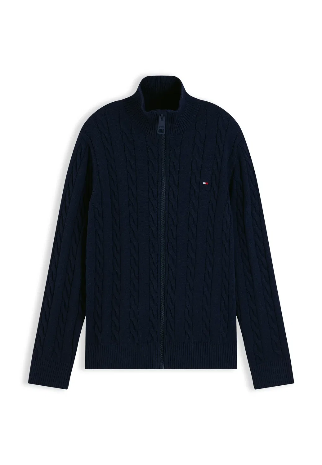 Хлопковый кардиган с косами и застежкой-молнией по всей длине Tommy Hilfiger, Dark Blue — фото 4