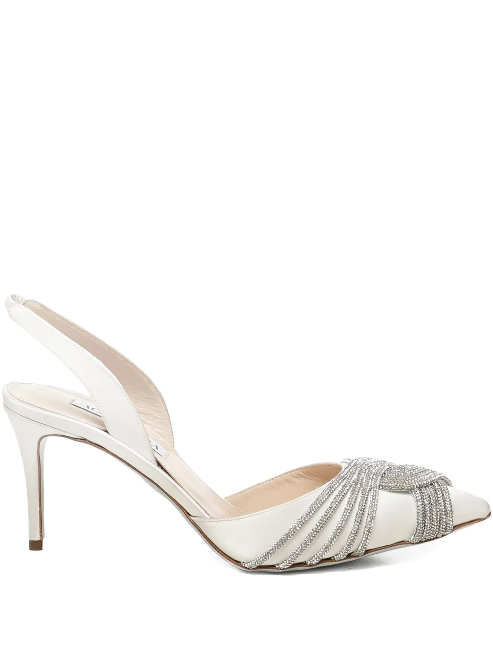 Туфли Gatsby Sling Satin 75 с ремешком на пятке Aquazzura, белый