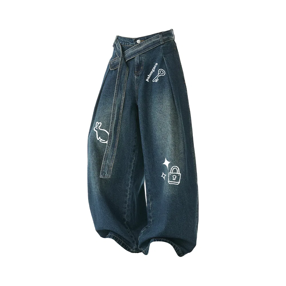 Детские джинсы свободного кроя с широкими штанинами PAL ONGACO, Light Blue — фото 3