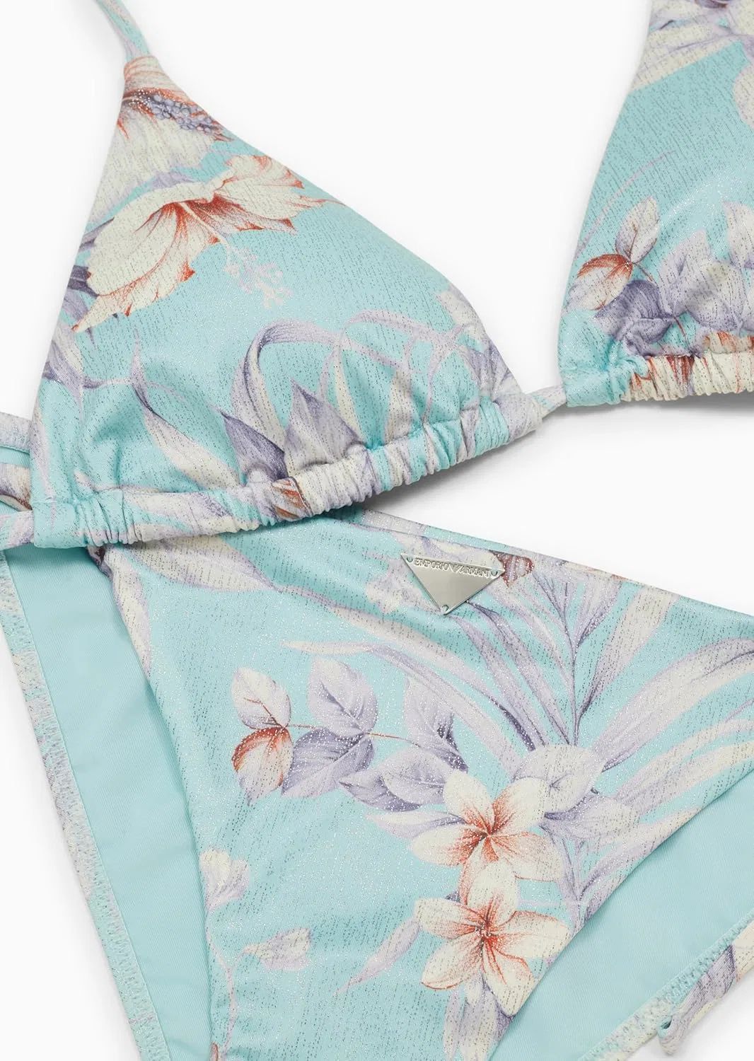 Женский бикини-сет с флоральным принтом Emporio Armani, St.hibiscus/Menta — фото 4
