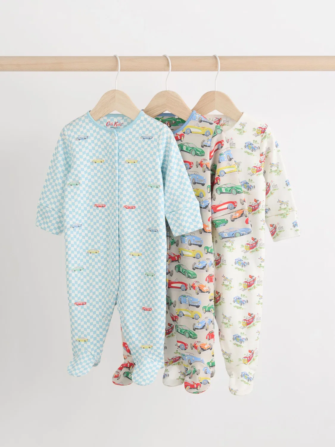 Комплект боди-слипов, 3 шт., Cath Kidston Cars Next, сине-зеленый — фото 2