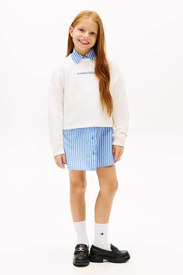 Детская толстовка для девочек с длинным рукавом Tommy Hilfiger, Ecru — фото 3