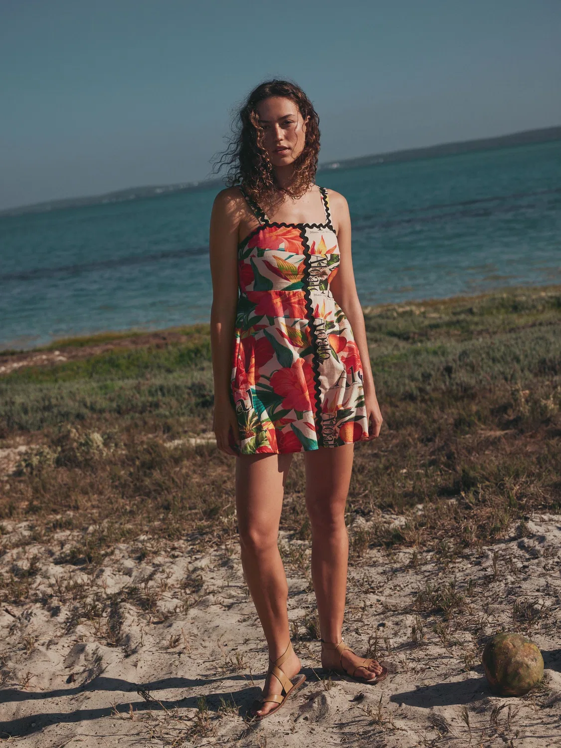 Платье мини с тропическим принтом, Red Tropical Print Next, красный — фото 2