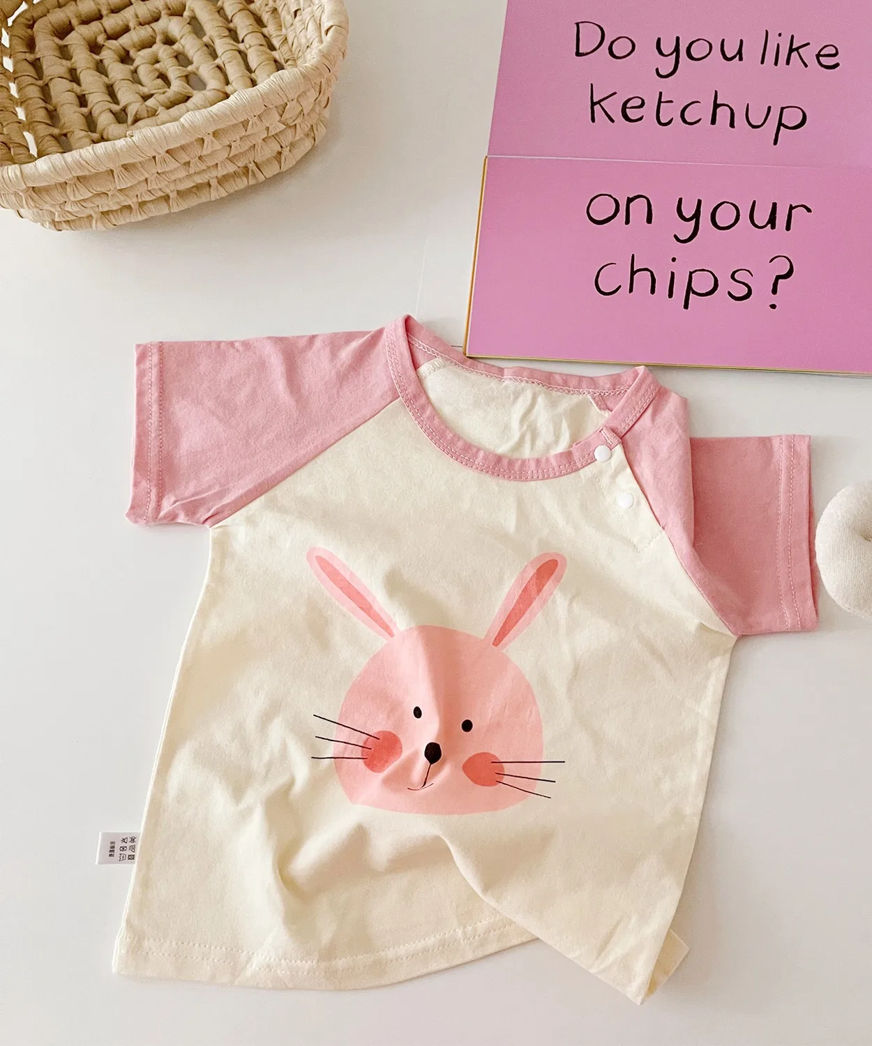 Детская футболка с принтом животных с коротким рукавом aimoha, Pink