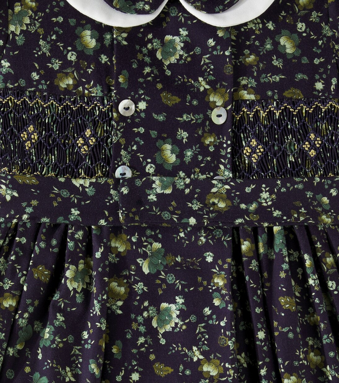 Платье Arcadia из хлопка с цветочным принтом и сборками La Coqueta, Navy Floral — фото 2