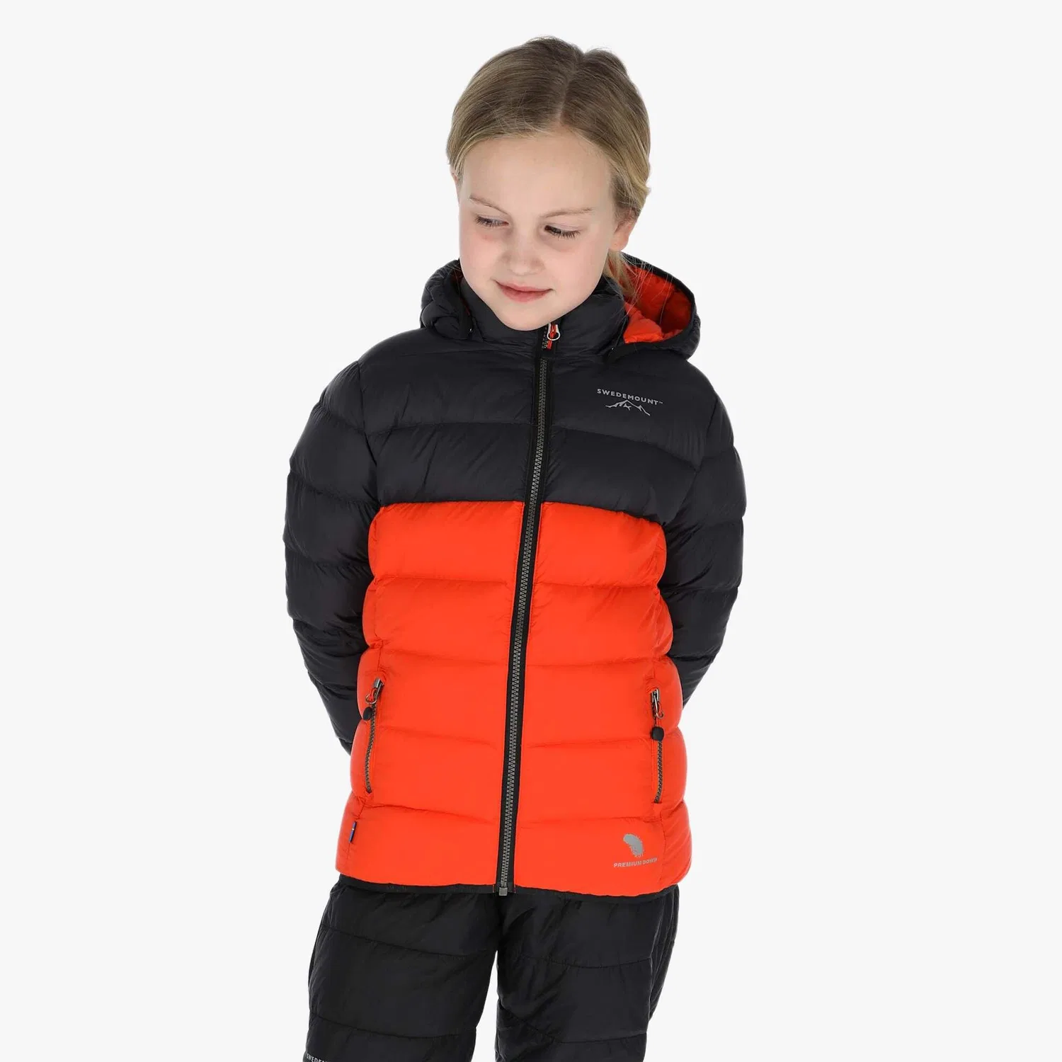 Детская пуховая куртка для мальчиков с капюшоном Ostersund 2.0 Swedemount, Darkgray Orange