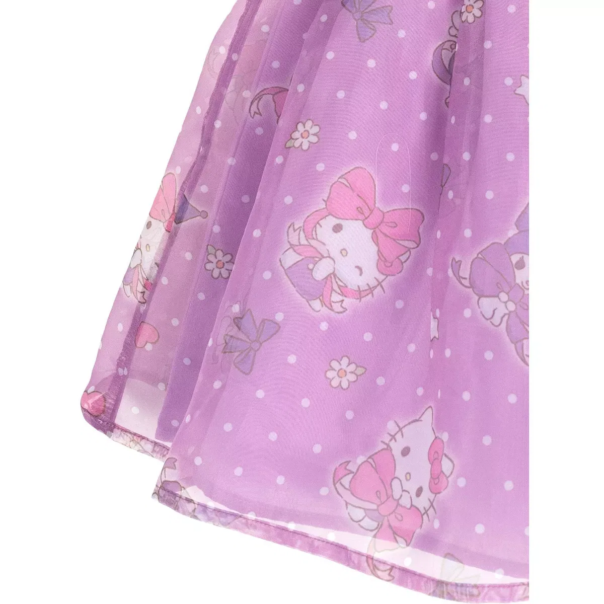 Детское платье для девочек с принтом Hello Kitty Square Neck Dress Hello Kitty, Purple — фото 2